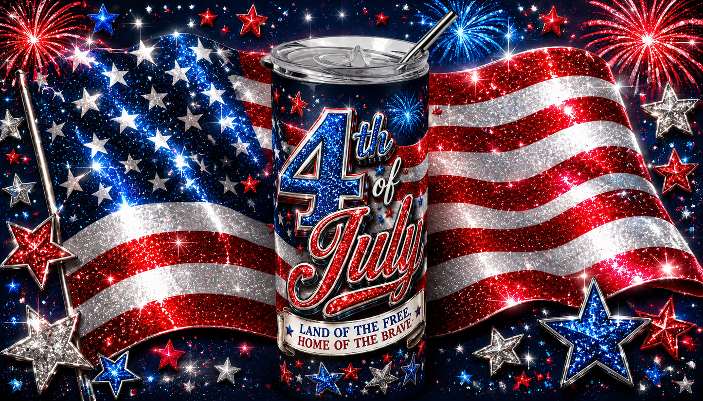 Land of the Free: Independence Day 20oz Skinny Tumbler