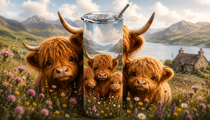 Highland Haven: Cozy Scottish Coo 20oz Skinny Tumbler