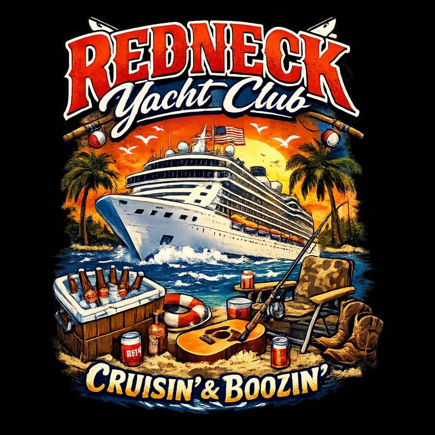"Redneck Yacht Club" Graphic T-Shirt