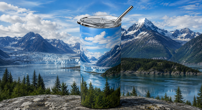 The Last Frontier: Majestic Alaska Glaciers 20oz Skinny Tumbler