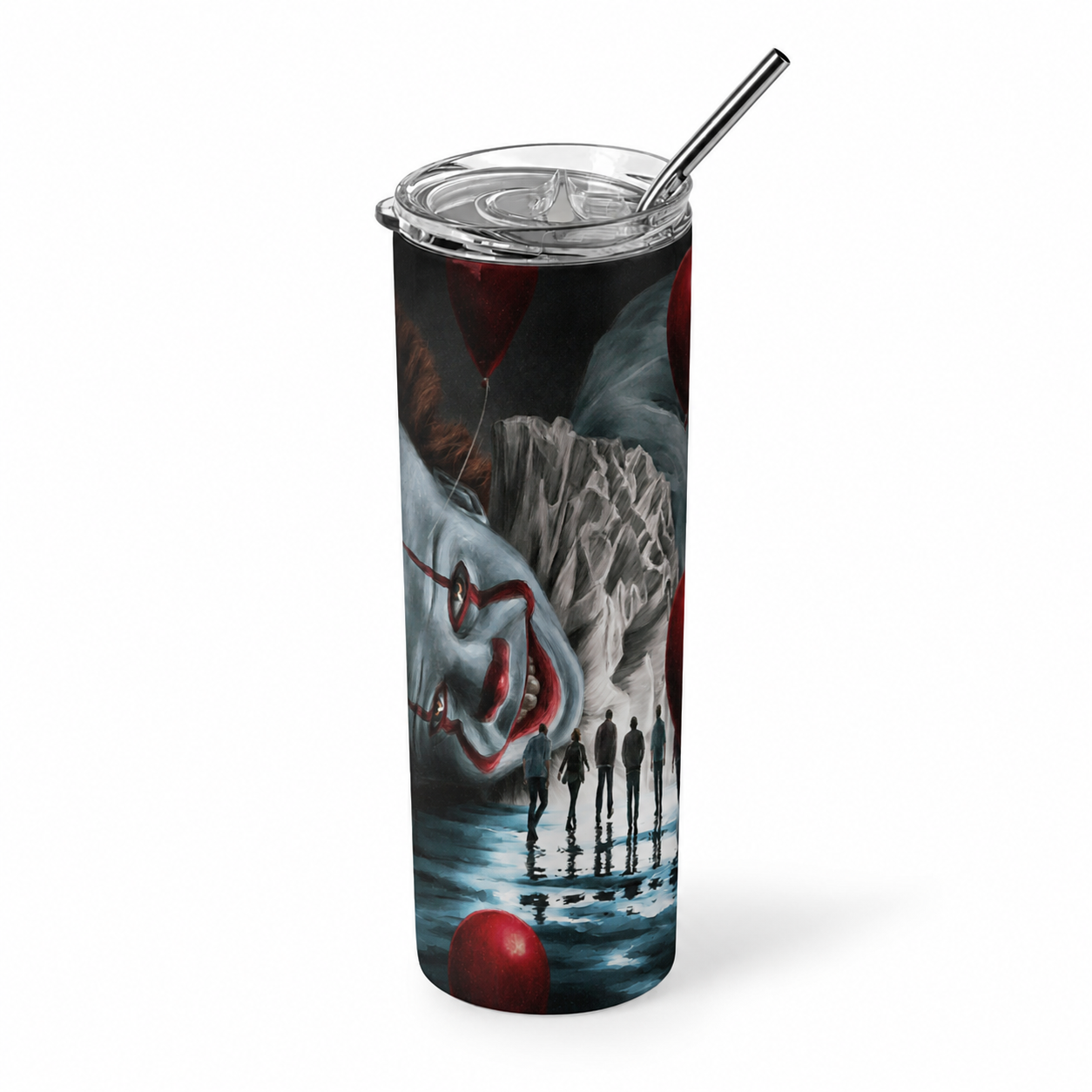 You'll Float Too: Cinematic Horror Clown 20oz Skinny Tumbler