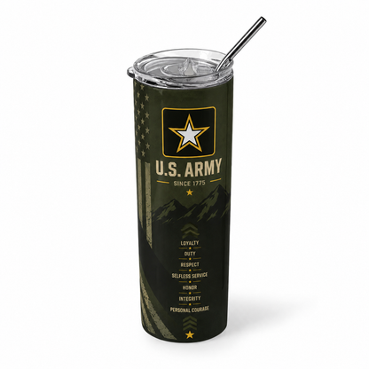 Army Strong: United States Army 20oz Skinny Tumbler