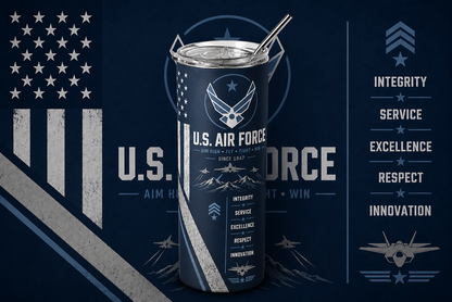 Aim High: United States Air Force 20oz Skinny Tumbler